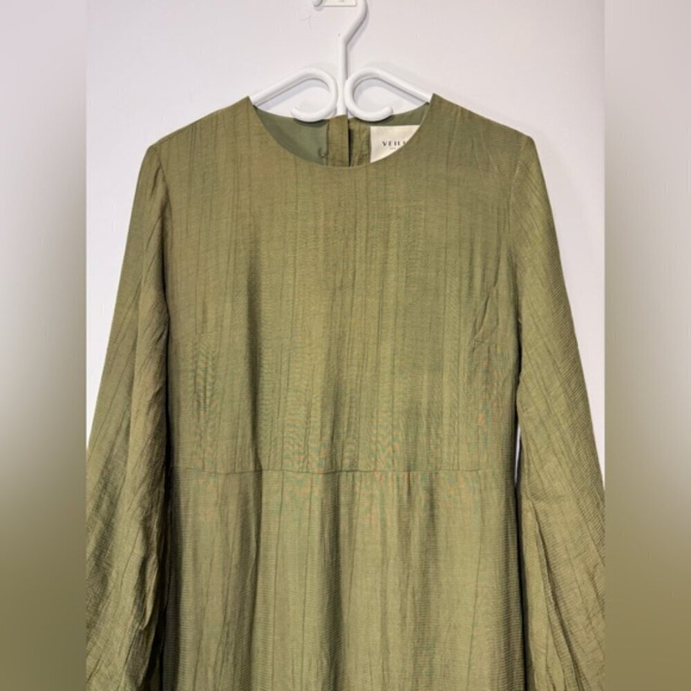 Veiled Mila Tiered Dress Olive Green size S - Picture 8 of 13